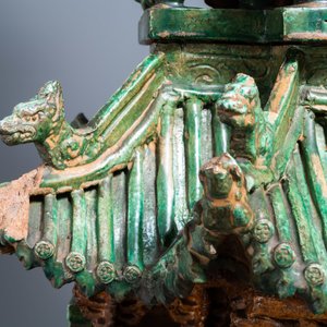 An exceptional large inscribed Chinese sancai-glazed pagoda, dated 1550, Ming — photo 25