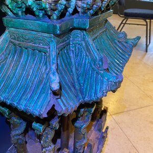 An exceptional large inscribed Chinese sancai-glazed pagoda, dated 1550, Ming — photo 53
