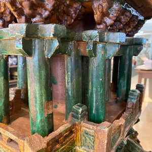 An exceptional large inscribed Chinese sancai-glazed pagoda, dated 1550, Ming — photo 74