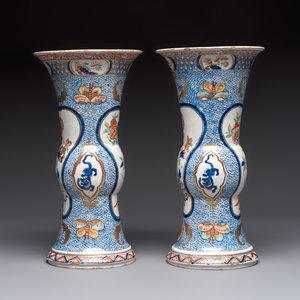 An exceptional polychrome Dutch Delft five-piece garniture in Chinese Kangxi style, first quarter 18th C. — photo 15