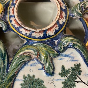 An exceptional polychrome Dutch Delft pocket watch stand, dated 1772 — photo 14