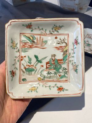 An exceptional set of five Chinese square wucai ko-sometsuke dishes for the Japanese market, Transitional period — 照片 14