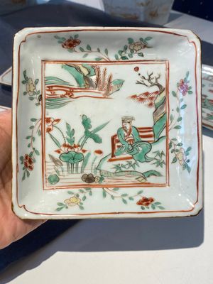 An exceptional set of five Chinese square wucai ko-sometsuke dishes for the Japanese market, Transitional period — 照片 18
