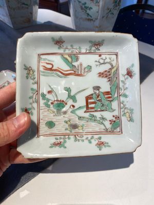 An exceptional set of five Chinese square wucai ko-sometsuke dishes for the Japanese market, Transitional period — 照片 8