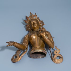 An exceptionally large bronze figure of the White Tara, Nepal, 19th C. — 照片 16