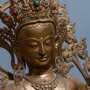 An exceptionally large bronze figure of the White Tara, Nepal, 19th C. — 照片 5
