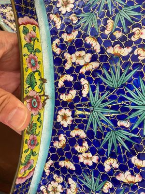 An exceptionally large Chinese Canton enamel rice table or sweetmeat set in its original Canton gilt-lacquered presentation table, 18/19th C. — photo 19