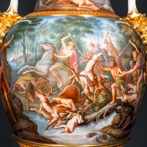 An exceptionally large mythological subject 'Diana and Actaeon' vase, Meissen porcelain, 2nd half 19th C. — photo 5