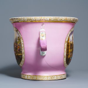 An exceptionally large 'Pompadour' pink-ground porcelain jardinière, possibly Sèvres, 19th C. — photo 3