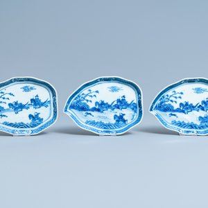 An extensive Chinese blue and white 'hunting scene' service, 18/19th C. — 照片 35