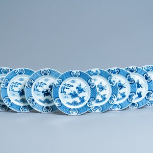 An extensive Chinese blue and white 'hunting scene' service, 18/19th C. — 照片 45