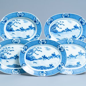 An extensive Chinese blue and white 'hunting scene' service, 18/19th C. — 照片 49