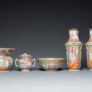 An extensive collection of Chinese Canton famille rose porcelain, 19th C. — 照片 8