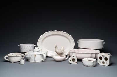 An extensive collection of white-glazed pottery, France and The Netherlands, 18/19th C.