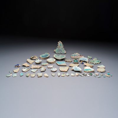 An extensive study collection of Islamic pottery fragments, 12th C. and later