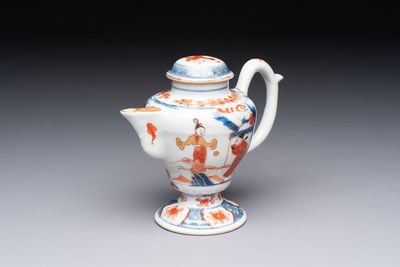 An extraordinary Chinese Imari-style oil lamp and cover, Kangxi/Yongzheng