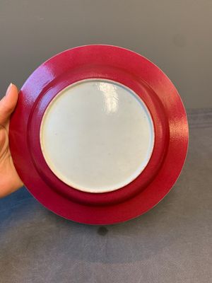 An extremely fine pair of Chinese famille rose ruby-back eggshell plates with a lady and playing boys, Yongzheng — photo 18
