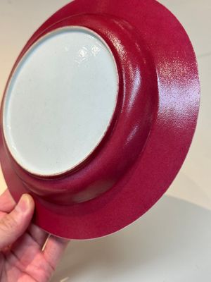 An extremely fine pair of Chinese famille rose ruby-back eggshell plates with a lady and playing boys, Yongzheng — photo 30