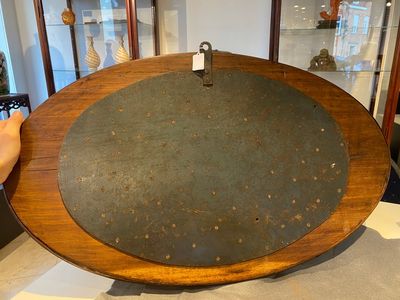 An extremely large Chinese mother-of-pearl-inlaid wooden tray with a central pavillion design, 19th C. — 照片 12