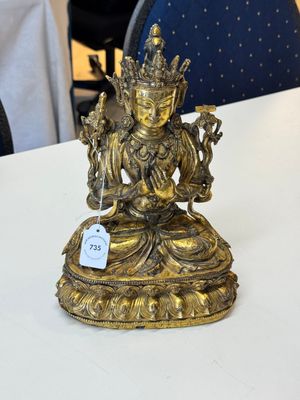 An extremely rare and fine Chinese gilt-bronze Buddha, inscribed 大明正統己未金川比丘昌靜捐資命工造, Zhengtong mark and of the period, dated 1439 — photo 12