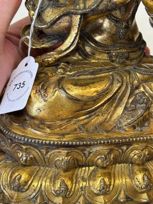 An extremely rare and fine Chinese gilt-bronze Buddha, inscribed 大明正統己未金川比丘昌靜捐資命工造, Zhengtong mark and of the period, dated 1439 — photo 19