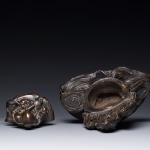 An extremely rare and unique 'Laozi' incense burner and cover, Yuan — 照片 5