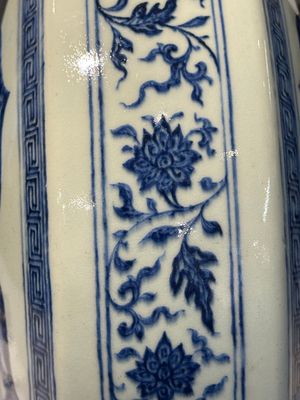 An extremely rare Chinese blue and white 'Bajixiang' moonflask, Yongzheng mark and of the period — photo 33