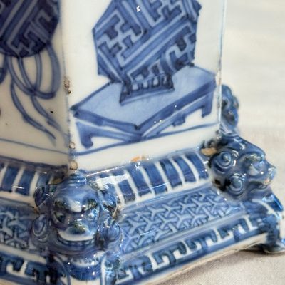 An extremely rare Chinese blue and white hexagonal salt — 照片 11