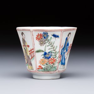 An extremely rare Chinese famille verte 'G' marked octagonal cup and saucer, Kangxi — photo 4