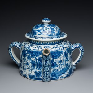 An extremely rare Dutch Delft blue and white posset pot, early 18th C. — 照片 2
