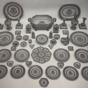 An extremely rare manganese Dutch Delft 48-piece service, 18th C. — photo 7