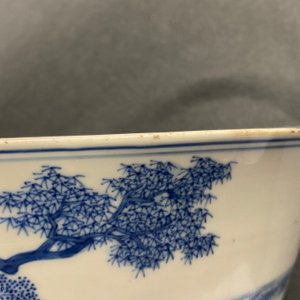 An imperial Chinese blue and white 'rice production' bowl, Kangxi mark and of the period — 照片 18