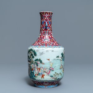 An imperial Chinese famille rose 'dragon boat festival' vase, Jiaqing mark and of the period — photo 2