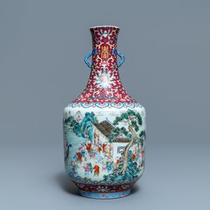 An imperial Chinese famille rose 'dragon boat festival' vase, Jiaqing mark and of the period — photo 3
