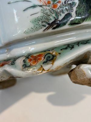 An imperial Chinese famille verte cinquefoil jardinière, Kangxi mark and of the period — 照片 15