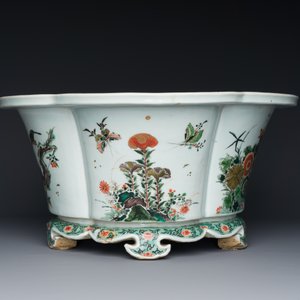 An imperial Chinese famille verte cinquefoil jardinière, Kangxi mark and of the period — 照片 4