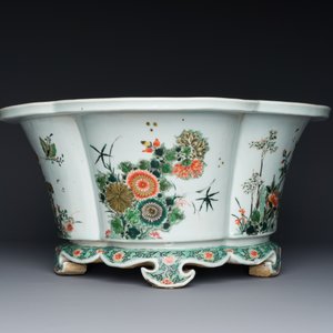 An imperial Chinese famille verte cinquefoil jardinière, Kangxi mark and of the period — 照片 5