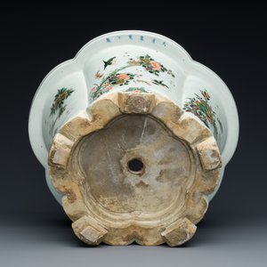 An imperial Chinese famille verte cinquefoil jardinière, Kangxi mark and of the period — 照片 8