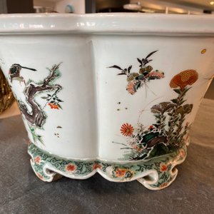 An imperial Chinese famille verte cinquefoil jardinière, Kangxi mark and of the period — 照片 59
