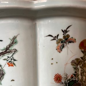 An imperial Chinese famille verte cinquefoil jardinière, Kangxi mark and of the period — 照片 60