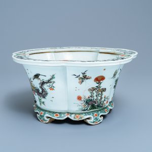 An imperial Chinese famille verte cinquefoil jardinière, Kangxi mark and of the period — 照片 7
