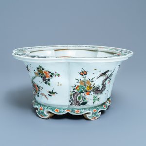 An imperial Chinese famille verte cinquefoil jardinière, Kangxi mark and of the period — 照片 9