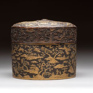 An imperial Vietnamese gold and silver-inlaid cylindrical tea box and cover, Hợp kim gồm ba lượng chín phân vàng bảy phân đồng  mark, 18/19th C. — photo 4