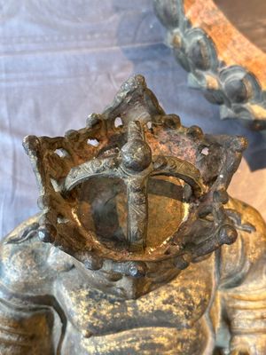An important and large Chinese gilt bronze Buddha on a lotus throne, Ming — photo 17