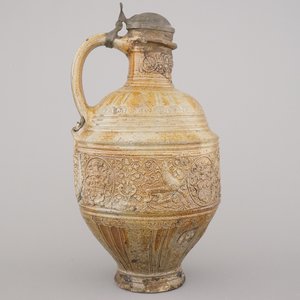 An important Raeren stoneware armorial pewter-mounted jug, ca. 1600 — 照片 9