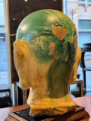 An imposing Chinese sancai glazed stoneware head of a monk, Yuan/Ming — 照片 15