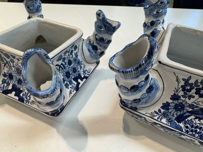 An impressive blue and white Dutch Delft seven-part tulip vase, 19th C. — photo 5