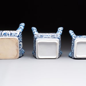 An impressive blue and white Dutch Delft seven-part tulip vase, 19th C. — photo 7
