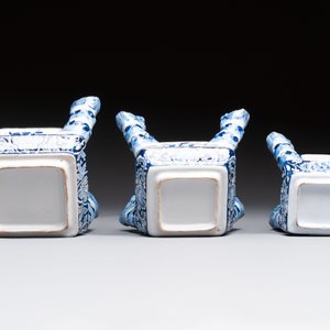 An impressive blue and white Dutch Delft seven-part tulip vase, 19th C. — photo 9