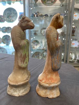 An impressive set of 12 Chinese cold painted terracotta zodiac figures, Ming — photo 15
